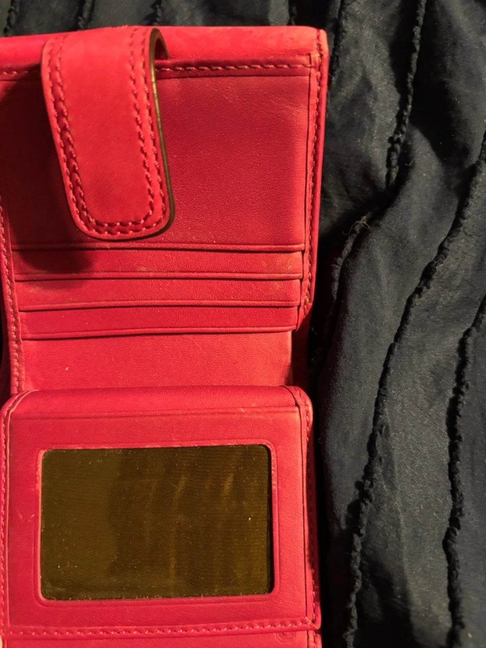 Coach Pink Pleated Leather Bi-fold Wallet